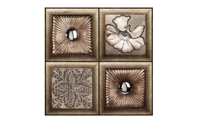 Anyhouz 10pcs Vinyl Wall Tiles Brown Floral Sun Pattern Marble Design - Waterproof