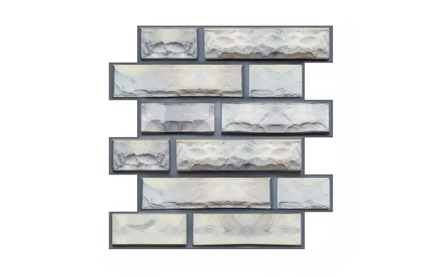 Anyhouz 10pcs Vinyl Wall Tiles Stone Layered Brick Pattern Design - Waterproof
