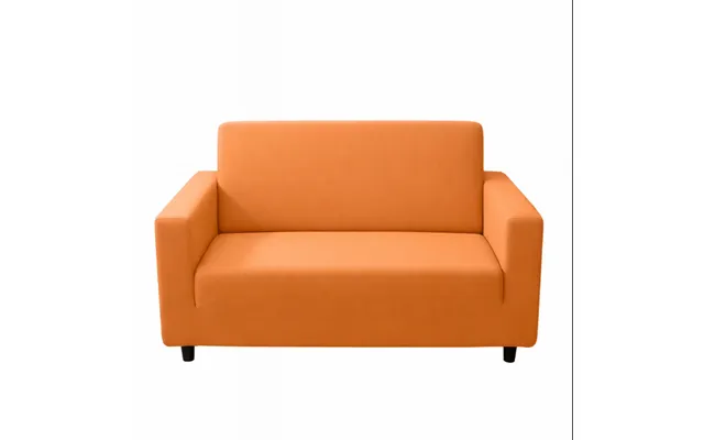 Anyhouz 2 Seater Sofa Cover Plain Orange Style And Protection For Living Room Sofa Chair Elastic Stretchable Slipcover