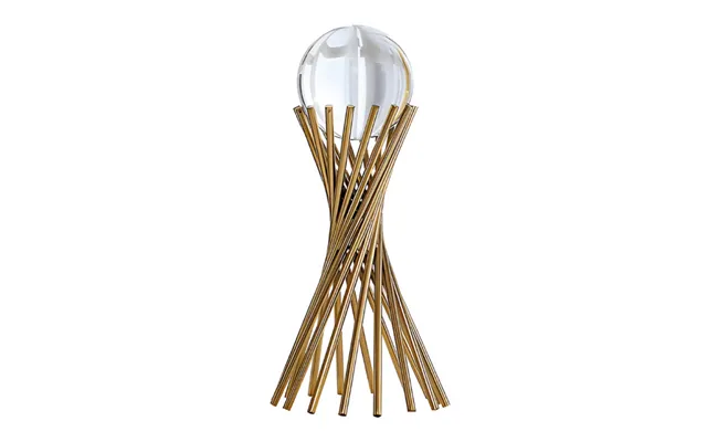 Anyhouz Luxury Gold Metal Tabletop Decor Crystal Ball Sculpture For Living Room - House Display & Elegant Crafts Ornamen