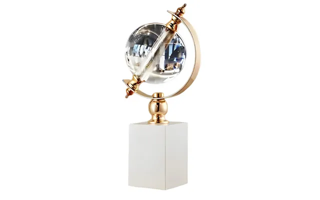 Anyhouz Modern Creative Glass Globe Tabletop Decor Modern Metal Art Ornament For Living Room Display & Home Crafts