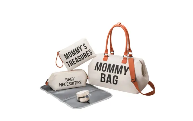 Anymom Mommy Diaper Bag Beige Handbag 5 Pcs Set With Portable Changing Pad Adjustable And Removable Strap Mommy Maternit