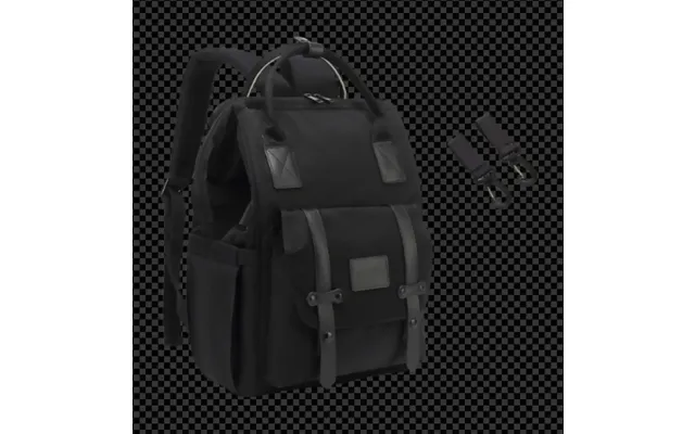Anymom Mommy Diaper Bag Black Backpack 2pcs Stroller Hook With Internal Usb Charging Port