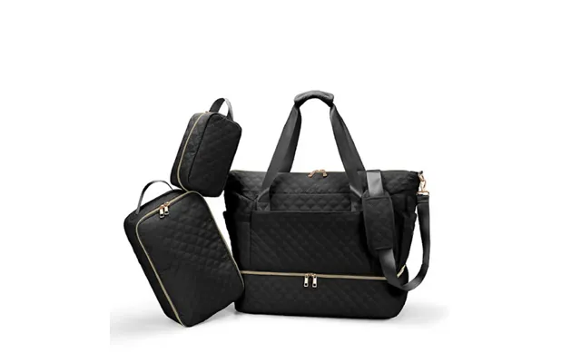 Anymom Mommy Diaper Bag Black Handbag 3 Pcs Set With Multiple Pocket Design For Travel Outdoor Changing Fashion Mom Shou