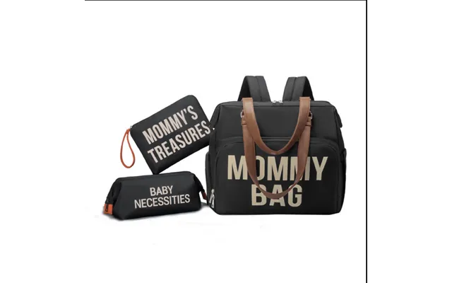 Anymom Mommy Diaper Bags Black 3 Pcs Set Nappy Backpack Maternity Multifunctional Handbag Large Capacity Luggage Sleeve