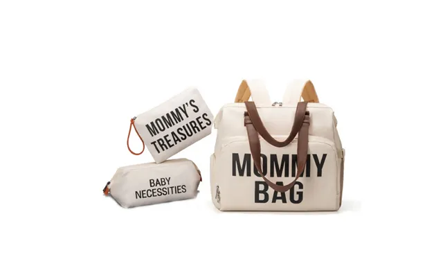 Anymom Mommy Diaper Bags White 3 Pcs Set Nappy Backpack Maternity Multifunctional Handbag Large Capacity Luggage Sleeve