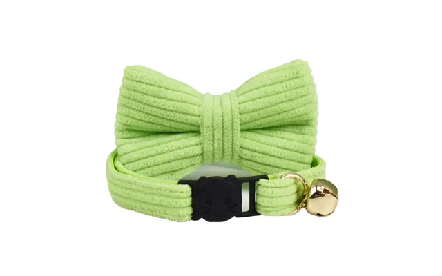 Anypet Small Neon Green Bow Cat Collar With Safety Buckle - Bell & Durable Adjustable Strap Stylish Comfortable Pet Acce
