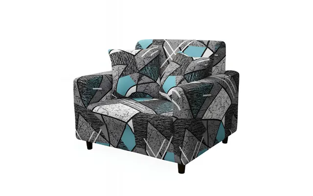 Anyseat 1-seater Sofa Cover Dark Grey Geometric Style Slipcover For Living Room Chair Protection