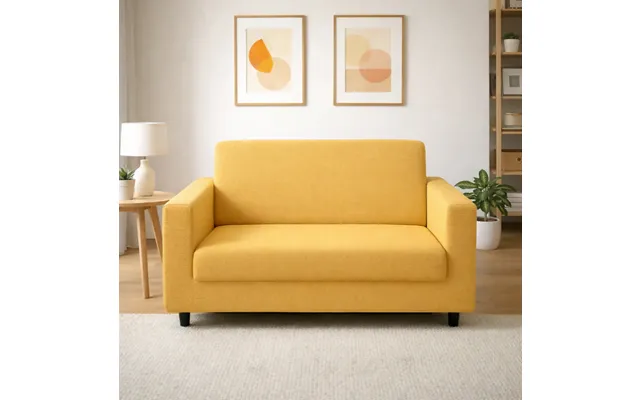Anyseat 2-seater Sofa Cover Plain Yellow Style Slipcover For Living Room Chair Protection