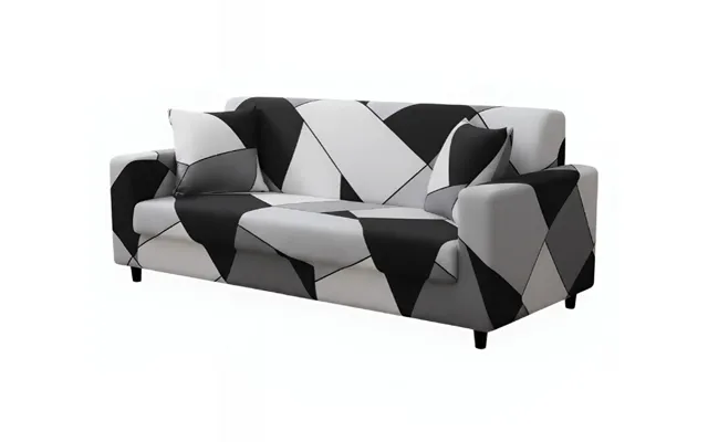 Anyseat 3-seater Sofa Cover Black White Geometric Style Slipcover For Living Room Chair Protection