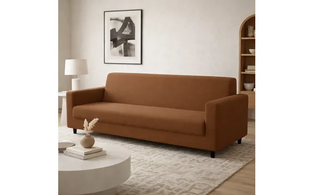 Anyseat 3-seater Sofa Cover Plain Light Coffee Style Slipcover For Living Room Chair Protection