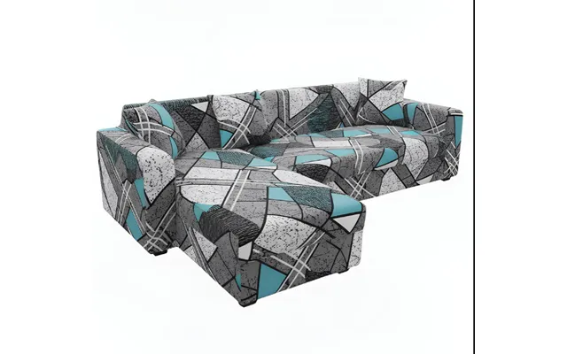 Anyseat 4-seater Sofa Cover Dark Grey Geometric Style Slipcover For Living Room Chair Protection