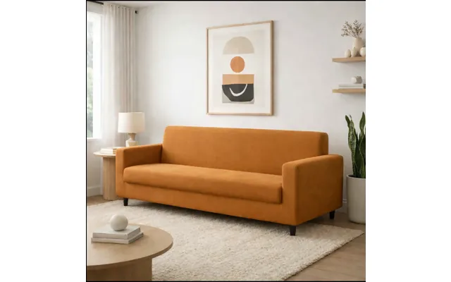 Anyseat 4-seater Sofa Cover Plain Caramel Style Slipcover For Living Room Chair Protection