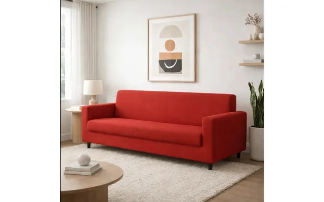 Anyseat 4-seater Sofa Cover Plain Red Style Slipcover For Living Room Chair Protection