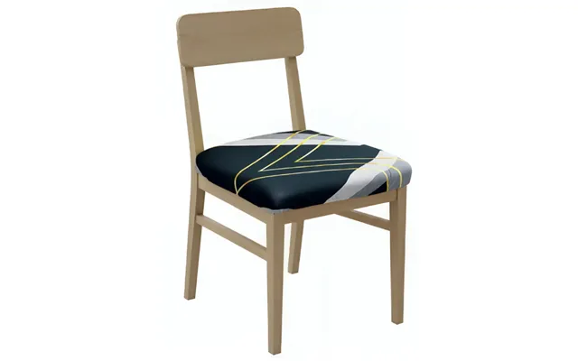 Anyseat Black And White Gold Triangular Chair Cover Stretch Washable Removable Seat Cover For Dining & Kitchen