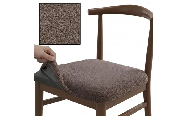 Anyseat Brown Fur Stretch Chair Cover Washable - Removable Dining & Kitchen Seat Protector