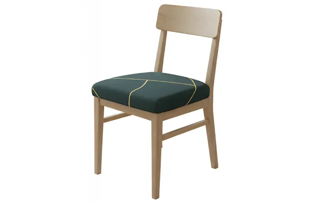 Anyseat Dark Green Gold Linear Print Chair Cover Stretch Washable Removable Seat Cover For Dining & Kitchen
