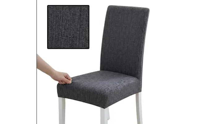 Anyseat Dark Grey Plain Design Chair Cover Elastic Slipcover With Anti Dirt Protection For Dining Room - Kitchen