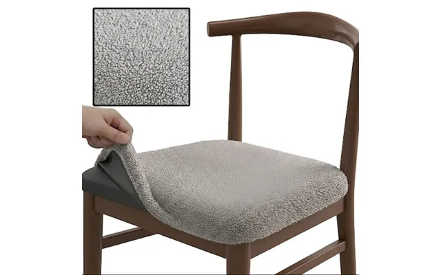 Anyseat Grey Fur Stretch Chair Cover Washable - Removable Dining & Kitchen Seat Protector