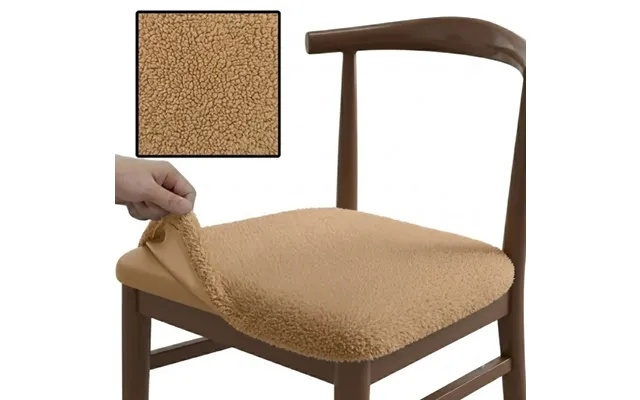 Anyseat Light Brown Fur Stretch Chair Cover Washable - Removable Dining & Kitchen Seat Protector
