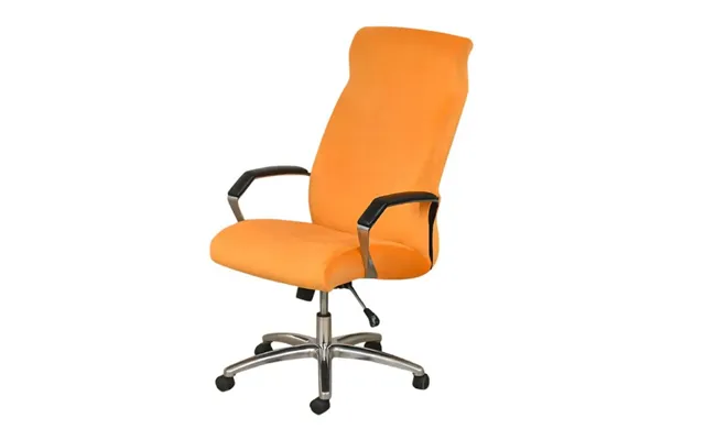 Anyseat Orange Velvet Office Chair Cover Zippered Stretchable High Back Slipcover Protector