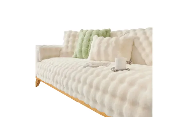 Anyseat Sofa Towel Super Soft Rabbit Plush Beige Thicken Bubble Velvet Non-slip Sectional Sofa Cover Non-slip L-shaped C