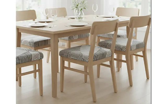 Anyseat White Simple Linear Pattern Print Chair Cover Stretch Washable Removable Seat Cover For Dining & Kitchen