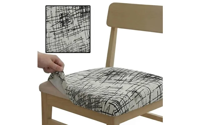 Anyseat White With Black Sketch Lines Print Chair Cover Stretch Washable Removable Seat Cover For Dining & Kitchen