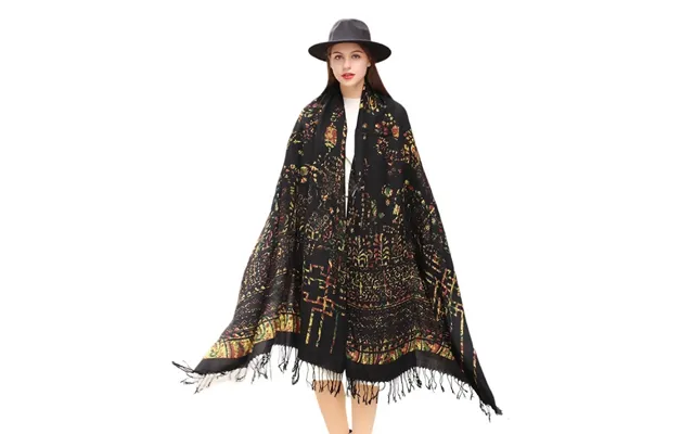 Anyyou 100% Merino Wool Brown Creative Pattern Silk Satin Large Winter Scarf Pashmina Shawl Bandana Perfect For Women La