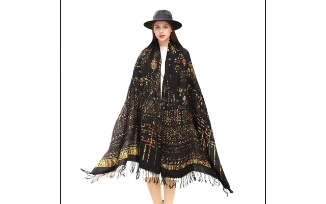 Anyyou 100% Merino Wool Brown Creative Pattern Silk Satin Large Winter Scarf Pashmina Shawl Bandana Perfect For Women La