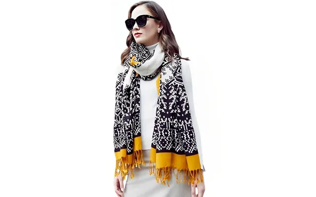 Anyyou 100% Merino Wool Mustard And Patterns Silk Satin Large Winter Scarf Pashmina Shawl Bandana Perfect For Women Ladi