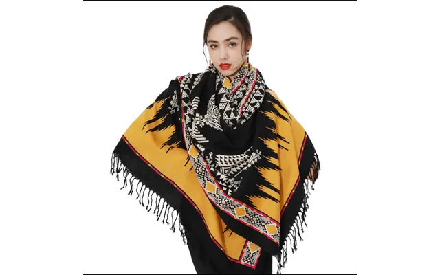 Anyyou 100% Merino Wool Yellow Buildings Silk Satin Large Winter Scarf Pashmina Shawl Bandana Perfect For Women Ladies F