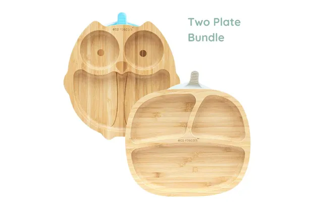 Bamboo Baby Plate Bundle - Owl And Classic Toddler