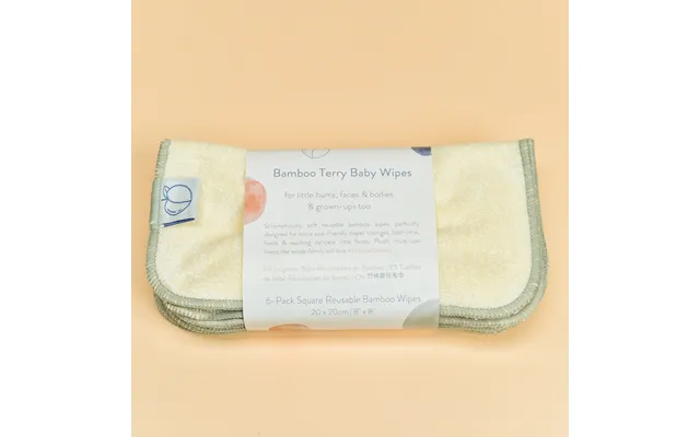 Bamboo Terry Reusable Baby Wipes 6-pack - Dove