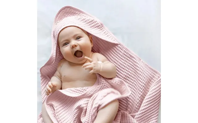 Bamboo Waffle Hooded Baby Towel - Rose Baby