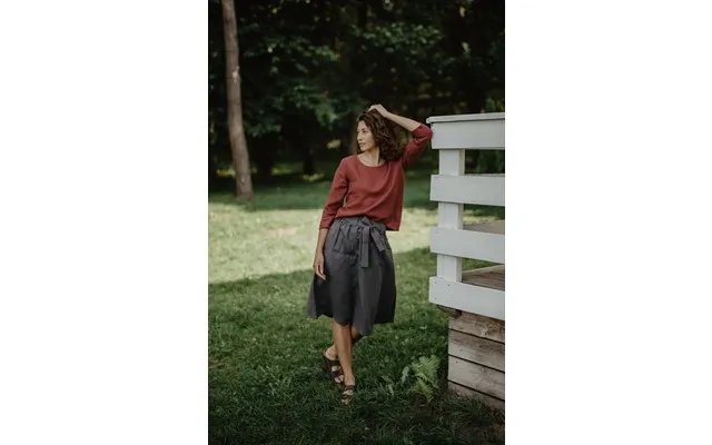 Bergen Mid-length Linen Skirt M Dusty Lavender - M Dusty Lavender