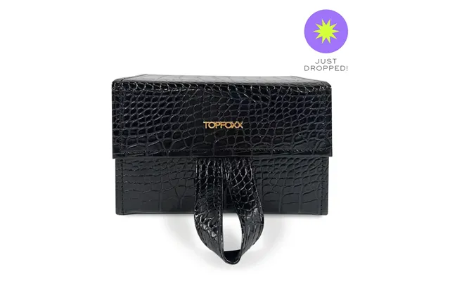 Black Faux Croco Travel Case - Black Os