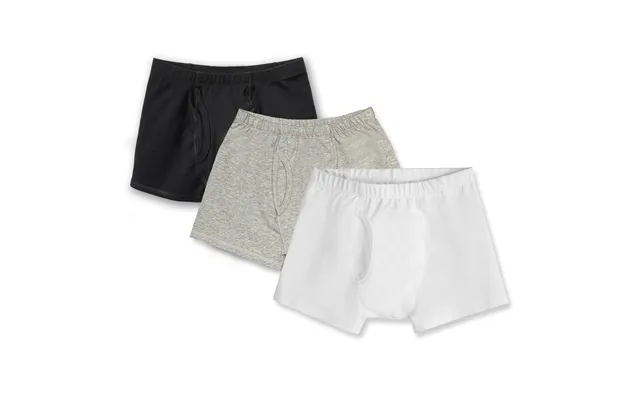 Boys Organic Cotton Boxer Briefs 3 Pack - Black, White And Gray Large 10