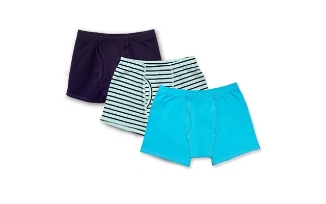 Boys Organic Cotton Boxer Briefs 3 Pack - Blues Combo Small 6 7