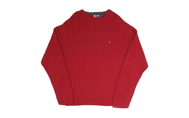 Chaps Mens Red Plain Crew Neck Basic Knit Jumper 2xl Classic Cotton Blend
