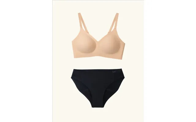 Charlotte Nude Bra & Panty Bundle Set - 1 Bra And 1 Celeste Blue Daywear Panty Xs