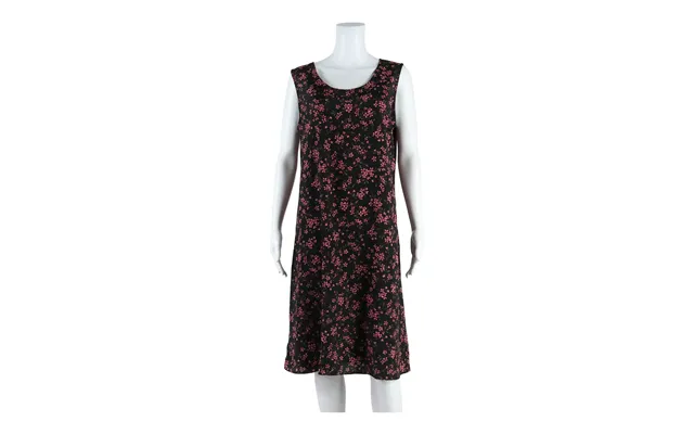 Coldwater Creek Womens Day Dress Black Floral Sleeveless Midi L