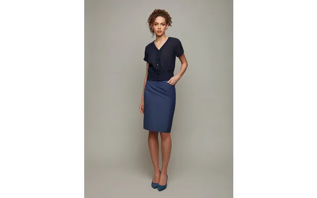 Column Tailored Pencil Skirt - Blue Uk 6 Us 0