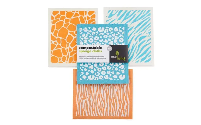 Compostable Sponge Cleaning Cloths - 4 Pack Animals