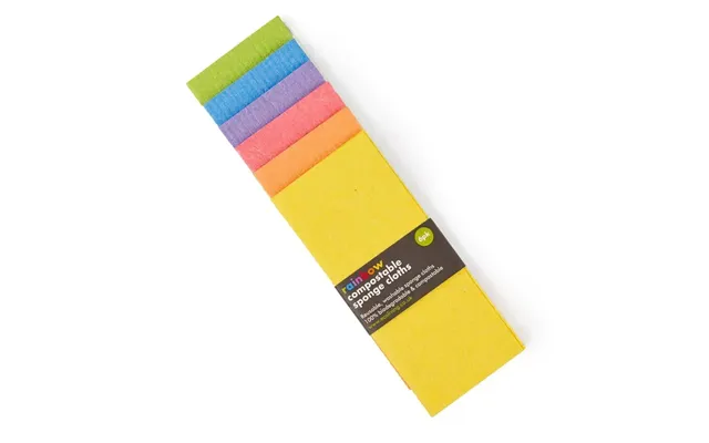 Compostable Sponge Cleaning Cloths - 6 Pack Rainbow