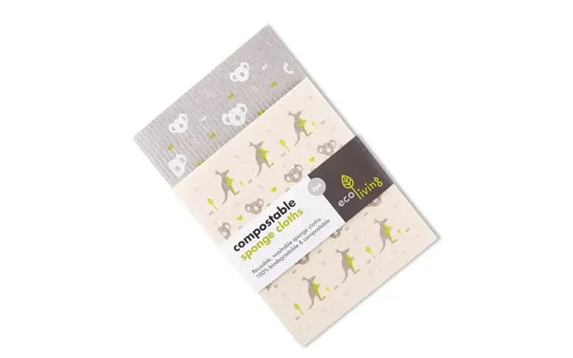 Compostable Sponge Cleaning Cloths Size 2 Pack Color Koala
