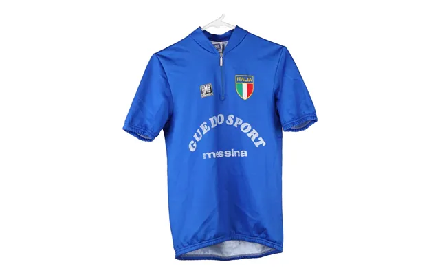 Cycling Italia Messina Unbranded Spellout Sports Top - Small Blue Polyester