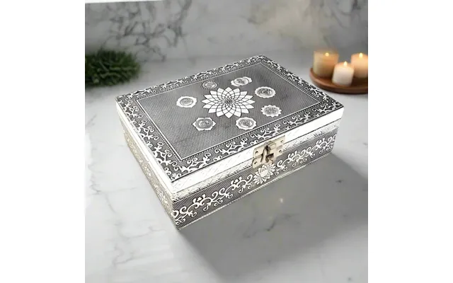 Divine Harmony Hand-carved Seven Chakra Wooden Box