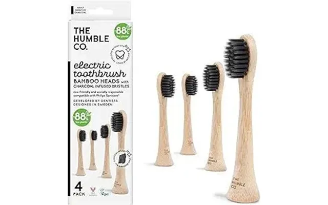 Electric Bamboo Replaceable Head Charcoal Bristle- 4 Pack