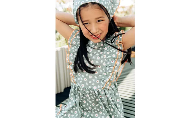 Girl Dress - Green Flowers